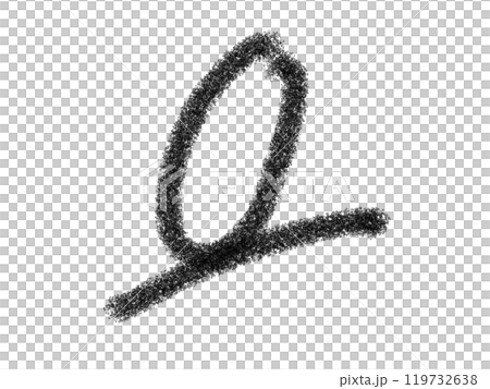 Illustrated characters handwritten with pencil-like material 119732638