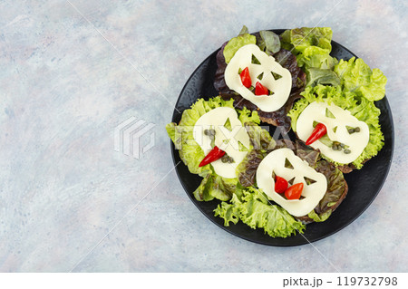 Mini sandwiches with monster faces. Mini sandwiches with monster faces. 119732798