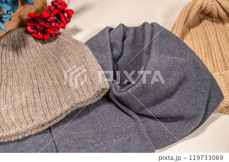 冬のギフト　ニット帽とマフラー 119733069