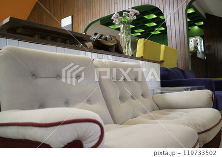 Beautiful coffee shop or cafe restaurant interior retro decoration 119733502