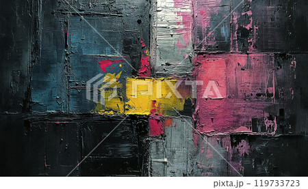 Abstract acrylic and watercolor painting. Canvas background. 119733723