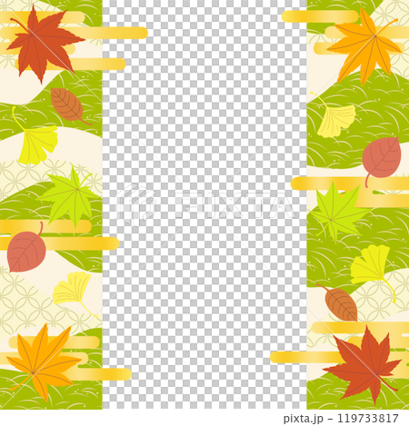 和柄背景に紅葉と金のヱ雲をあしらった背景イラスト素材 和柄背景に紅葉と金のヱ雲をあしらった背景イラスト素材 119733817