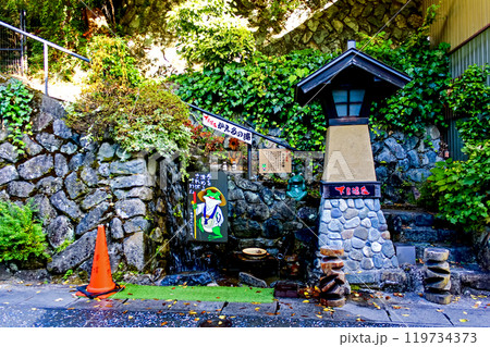 【岐阜】秋の下呂温泉　湯の町通りのかえるの滝 119734373