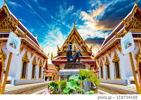Thailand Royal palace sunset landscape. 119734588