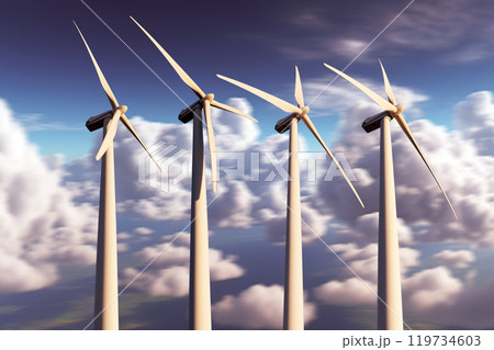 Renewable energy and wind turbines. 119734603