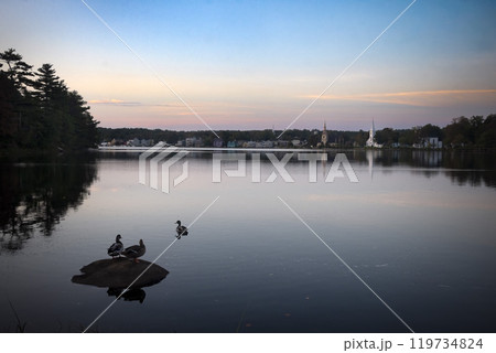Dawn at Mahone Bay in Nova Scotia Canada 119734824