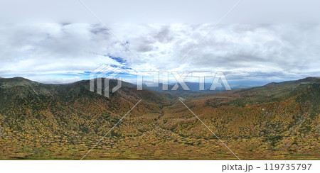 紅葉の山形蔵王 空撮 VR 紅葉の山形蔵王 空撮 VR 119735797