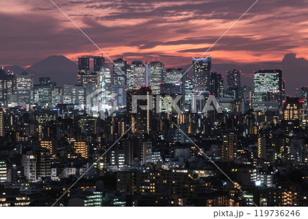 東京文京区役所展望台からの夜景 東京文京区役所展望台からの夜景 119736246