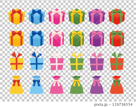 Illustration set of colorful gift boxes 119736554
