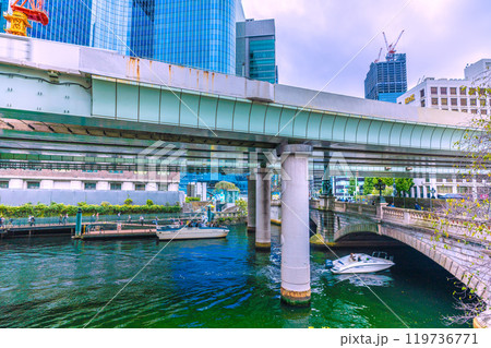 日本の東京都市景観 日本橋。日本橋クルーズや再開発などを望む＝10月24日 119736771