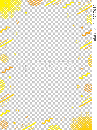 Vertical frame illustration of a geometric pattern on a white background_orange 119737050