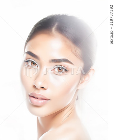 A close-up, portrait of a woman with distinctive and finely detailed features 119737392