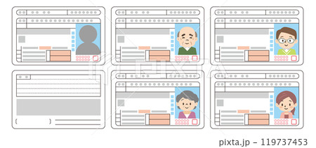 色々な世代の運転免許証のセット 119737453