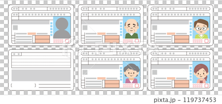 色々な世代の運転免許証のセット 119737453