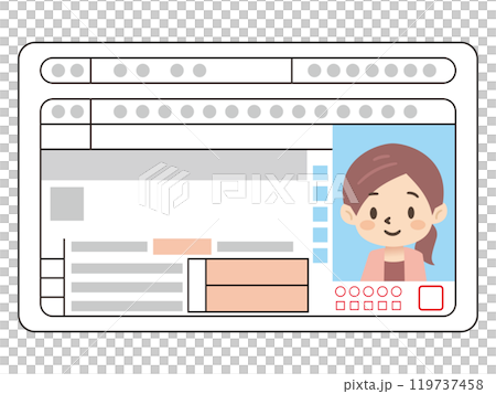 若い女性の運転免許証 119737458