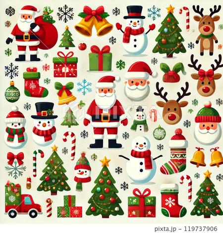 クリスマスのキャラクターセット 119737906