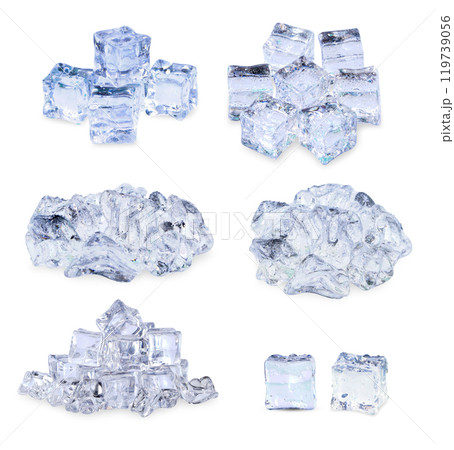 fake Ice cube isolated on white background 119739056