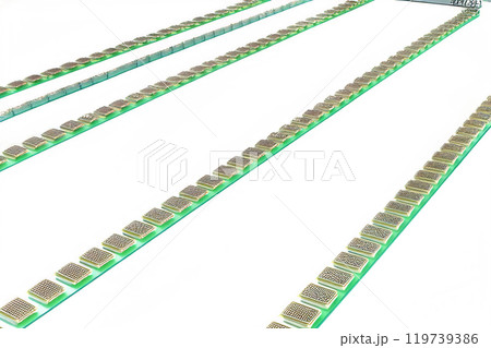 processors production line state of the art microprocessors at conveyor belt. processors production line state of the art microprocessors at conveyor belt. 119739386