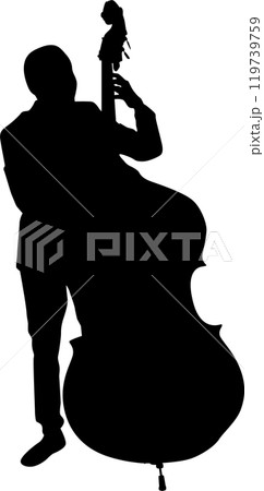 ウッドベースを奏でる男性 ウッドベースを奏でる男性 119739759