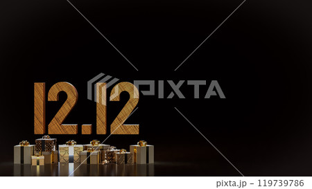 The 12 number and gift box promotion or discount concept 3d rendering. 119739786