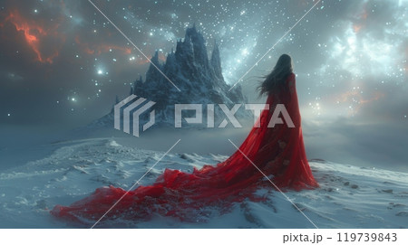 Winter season. The Frosty Winter Castle. 119739843