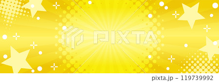 ポップでキラキラした集中線の背景(金色のバナー素材) ポップでキラキラした集中線の背景(金色のバナー素材) 119739992