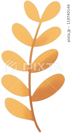Autumn Golden Leaf Branch Minimalist Nature Design 119740149