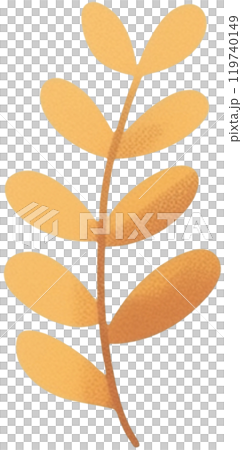 Autumn Golden Leaf Branch Minimalist Nature Design 119740149