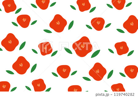 おしゃれな椿の背景イラスト 119740282