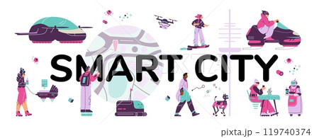 Smart city banner. 119740374