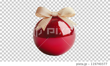 Christmas ball red color as decoration for Christmas isolated on white background 119740377