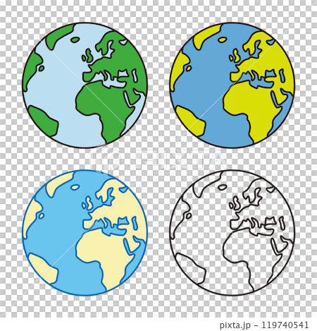 Illustration of a globe with the UK and EU at the centre. 119740541