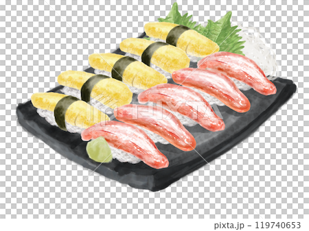 水彩壽司組（螃蟹和鯡魚子）12_2 119740653