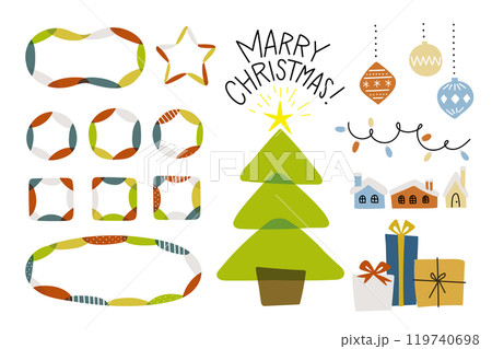 かわいいクリスマスのフレームセット 119740698