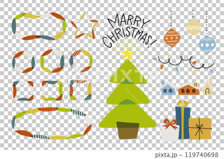 かわいいクリスマスのフレームセット 119740698