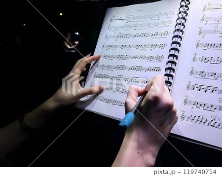 Notes are corrected with a pencil 119740714