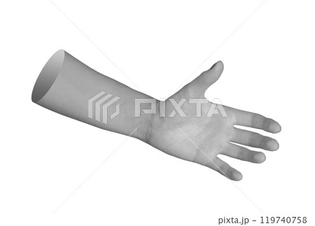 hand, palm open and fingers positioned to grip and reach for an invisible object or bottle, isolated hand, palm open and fingers positioned to grip and reach for an invisible object or bottle, isolated 119740758