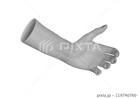 hand with manicured nails, palm open and fingers positioned to grab or hold a bottle, isolated on a hand with manicured nails, palm open and fingers positioned to grab or hold a bottle, isolated on a 119740760