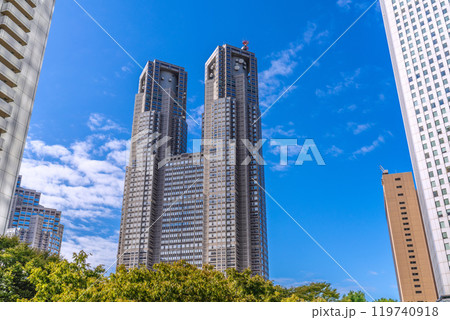 日本の東京都市景観 東京都庁など新宿副都心のビル群を望む=10月21日 日本の東京都市景観 東京都庁など新宿副都心のビル群を望む=10月21日 119740918
