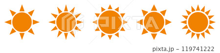 太陽 アイコン オレンジ シルエット ベクター オレンジ 太陽 アイコン オレンジ シルエット ベクター オレンジ 119741222