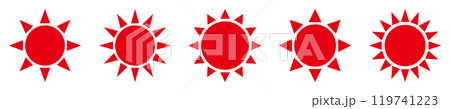 太陽 アイコン 黒 シルエット ベクター 赤 太陽 アイコン 黒 シルエット ベクター 赤 119741223