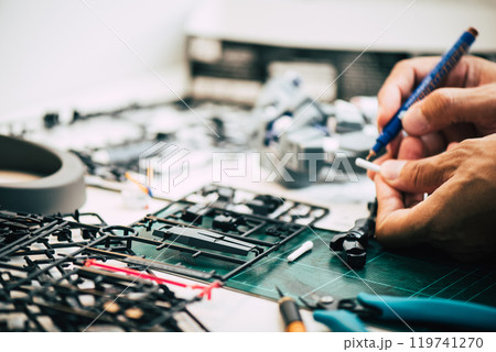 Assembling plastic model 119741270