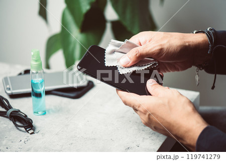 Cleaning the smartphone Cleaning the smartphone 119741279