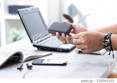 Charging the smartphone Charging the smartphone 119741315
