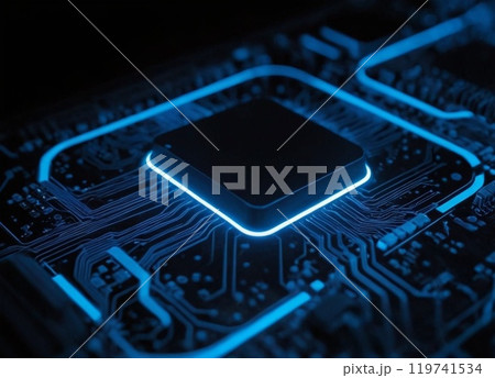 computer chip on computer screen 119741534