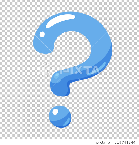 A cute, three-dimensional question mark illustration A cute, three-dimensional question mark illustration 119741544