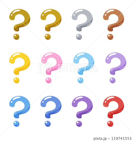 立体的なかわいいはてなマークのイラスト素材セットのイラスト素材 [119741553] - PIXTA