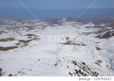Natural landscape, mountain slope. Active leisure, winter sports 119741811