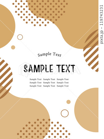 抽象的　フレーム　茶色　縦長　チョコレートカラー　シェイプ	 119743231