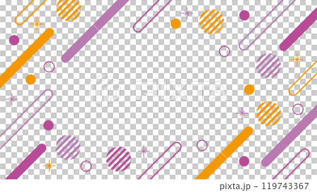 幾何框架孟菲斯萬聖節顏色紫色和橙色 119743367